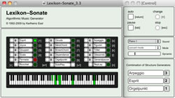 The user interface for <em>Lexicon-Sonate </em>.