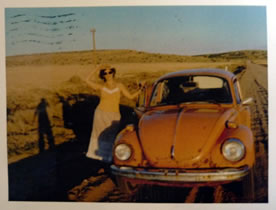 Barbara Golden somewhere in New Mexico on her way to Mills College, August 1979